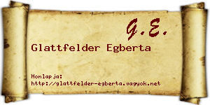 Glattfelder Egberta névjegykártya